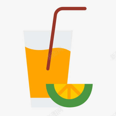 橙汁夏季101平淡图标图标