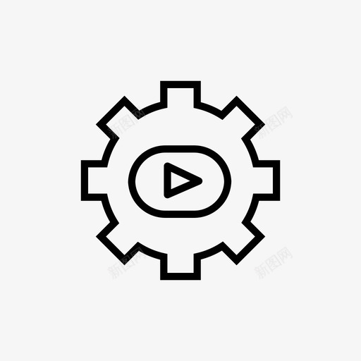 视频设置齿轮图标svg_新图网 https://ixintu.com 视频 设置 齿轮