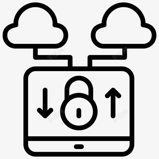 数据安全云计算云数据安全图标svg_新图网 https://ixintu.com 云计算 保护 图标 安全 托管 技术 数据 线图