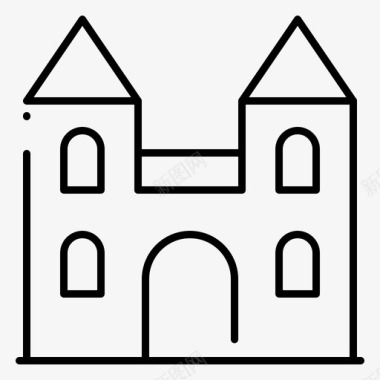 城堡大教堂教堂图标图标