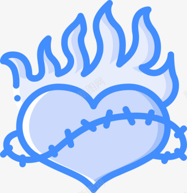 心脏纹身17蓝色图标图标