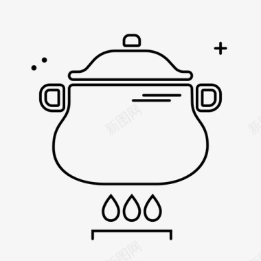 锅大锅烹饪图标图标