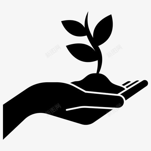 植物之手护理手工种植图标svg_新图网 https://ixintu.com 之手 可持续性 手工 护理 收获 植物 种植 自然
