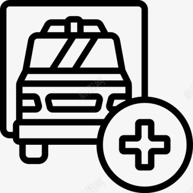 救护车救援和响应1直线型图标图标