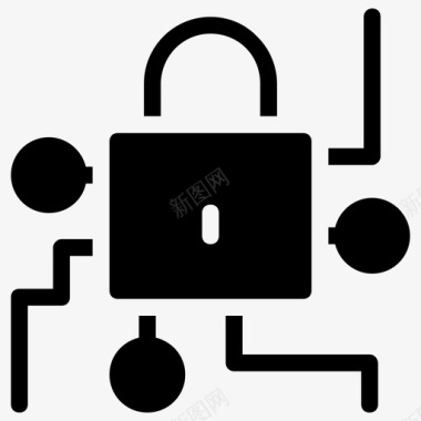 加密网络安全保护图标图标