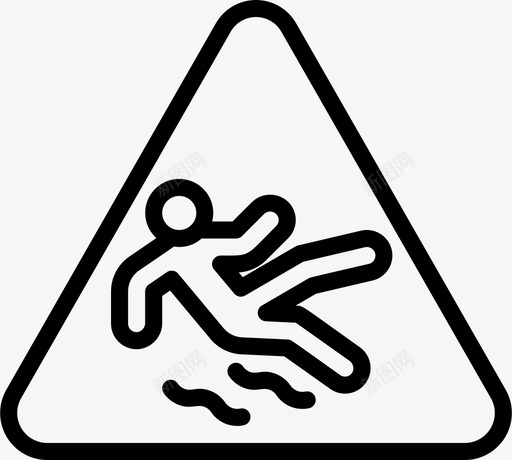 湿地板警告标志4线性图标svg_新图网 https://ixintu.com 地板 标志 湿地 线性 警告