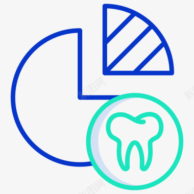 饼图牙科39轮廓颜色图标图标