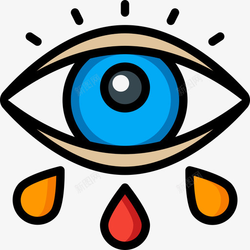 眼睛纹身14线条颜色图标svg_新图网 https://ixintu.com 眼睛 纹身 线条 颜色