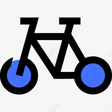 自行车43号广场蓝色图标图标