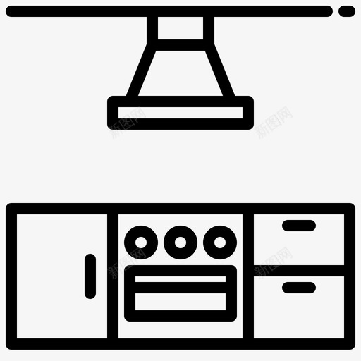 厨房家具57线性图标svg_新图网 https://ixintu.com 厨房 家具 线性