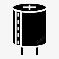 固态电子元件电容器图标图标