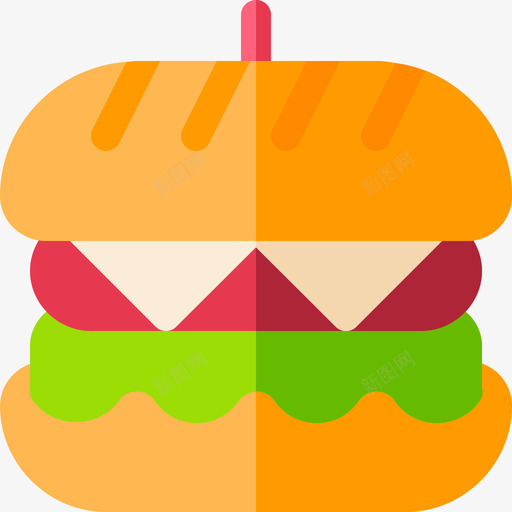 汉堡面包店111平的图标svg_新图网 https://ixintu.com 平的 汉堡 面包店