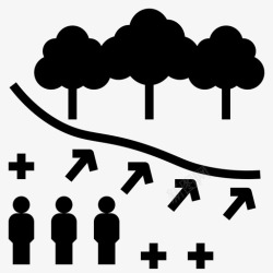 侵入效果落叶人口图标高清图片