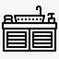 台面浴室台面脸盆浴室图标高清图片