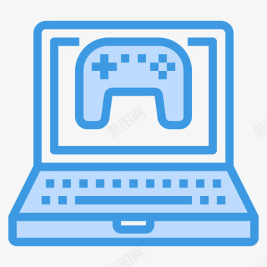 电脑游戏游戏控制器11蓝色图标图标