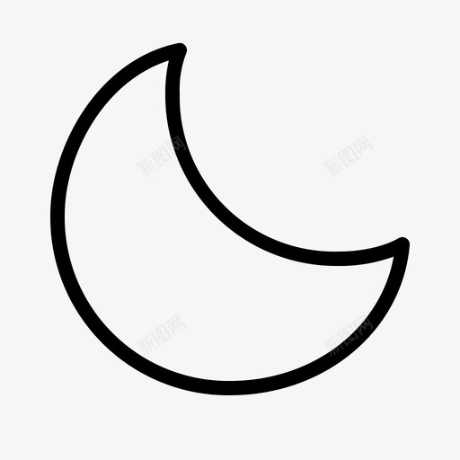 月亮云半圆图标svg_新图网 https://ixintu.com 半圆 夜晚 天气 月亮