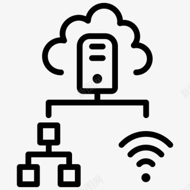 云计算服务器云连接云托管图标图标