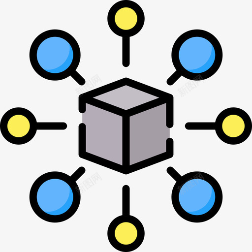 去中心化区块链44线性颜色图标svg_新图网 https://ixintu.com 中心化 区块 线性 颜色
