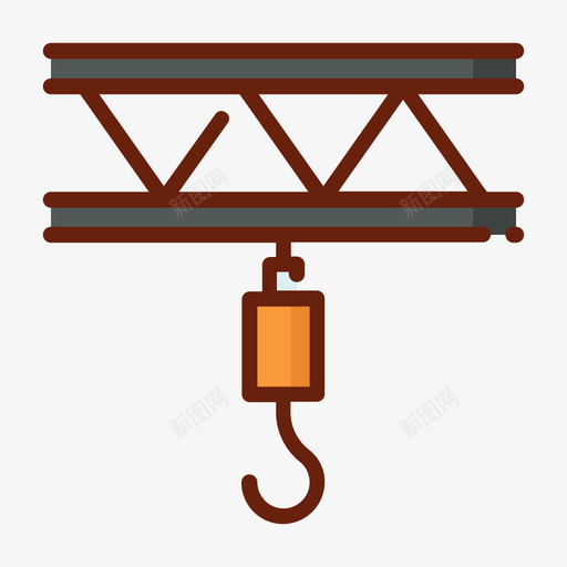 起重机物流54线性颜色图标svg_新图网 https://ixintu.com 物流 线性 起重机 颜色