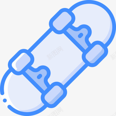 滑板流行文化蓝色图标图标