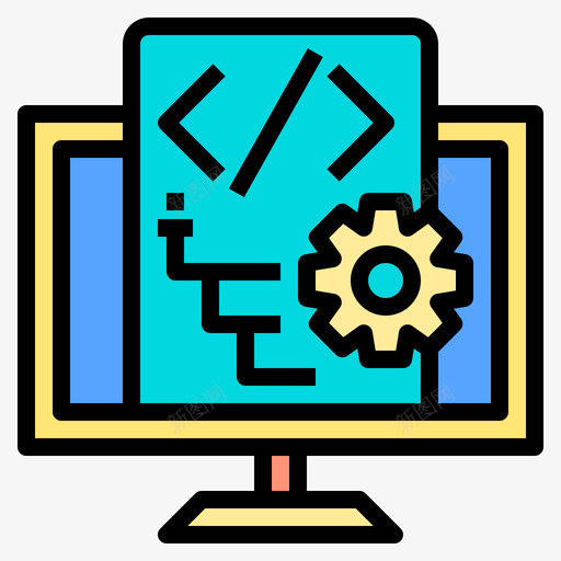 脚本数字服务2线性颜色图标svg_新图网 https://ixintu.com 数字 服务 线性 脚本 颜色