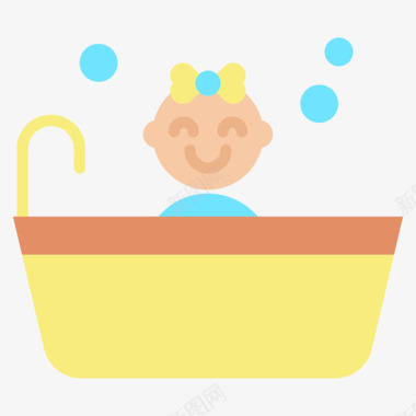 浴缸婴儿120扁平图标图标