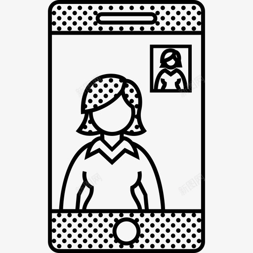 智能手机视频通话商务女性图标svg_新图网 https://ixintu.com 商务 女性 手机 智能 视频 通话