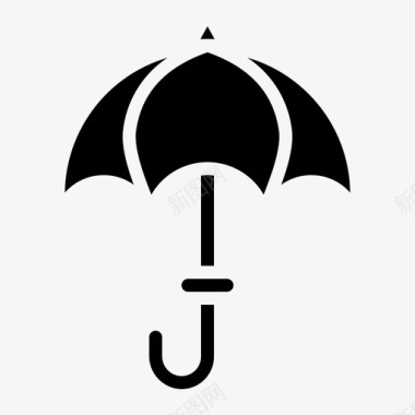 雨伞旅行工具实心图标图标
