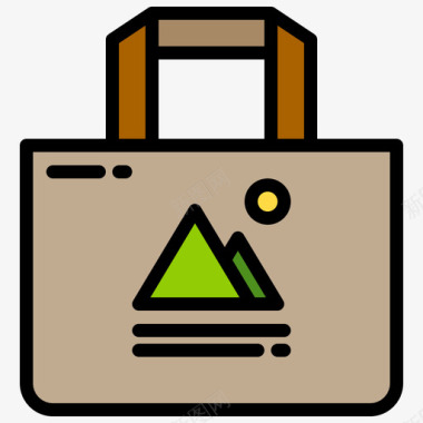 环保袋品牌14线性颜色图标图标