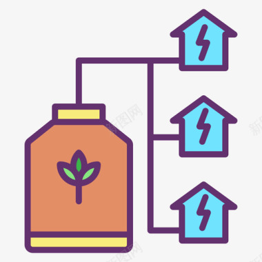 生物能源能量53线性颜色图标图标