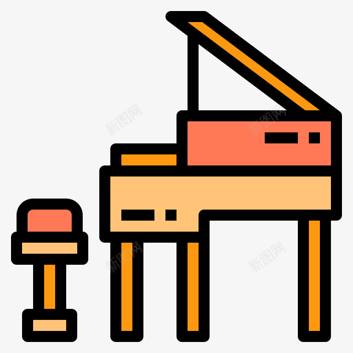 大钢琴家用设备11线性颜色图标svg_新图网 https://ixintu.com 家用 线性 设备 钢琴 颜色