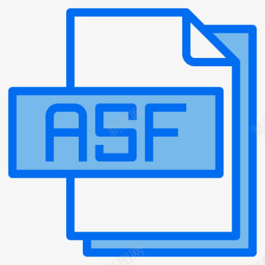 Asf文件文件格式5蓝色图标图标