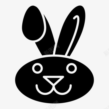 兔子复活节春天季节标志图标图标