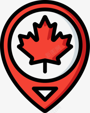 马克笔加拿大9线性颜色图标图标