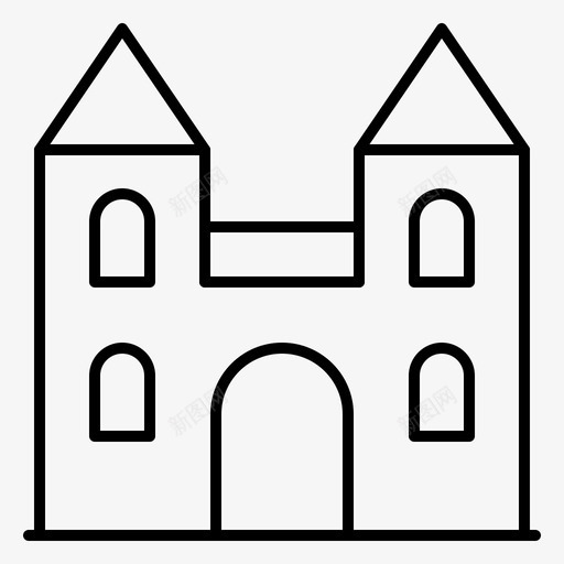 大城堡大教堂图标svg_新图网 https://ixintu.com 十字架 城堡 大教堂 常规 教堂 爱尔兰 独立日 线路