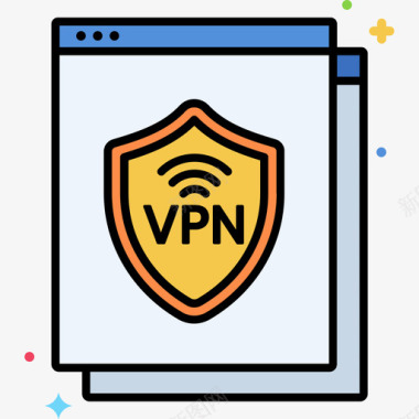 Vpn网络安全37线性颜色图标图标