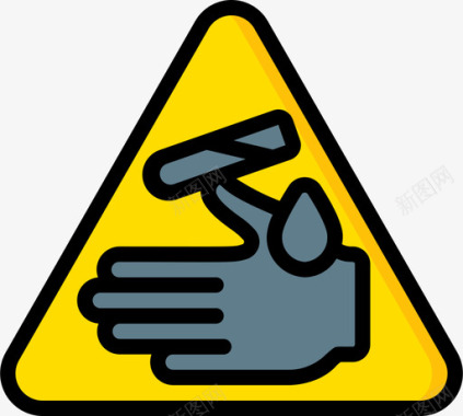 腐蚀性警告标志2线性颜色图标图标