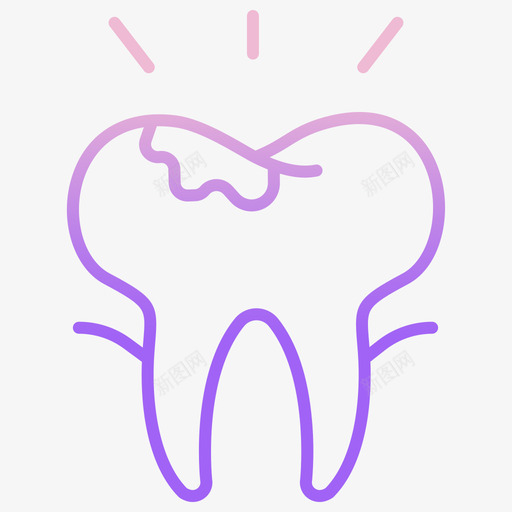 腐烂牙齿38轮廓梯度图标svg_新图网 https://ixintu.com 梯度 牙齿 腐烂 轮廓