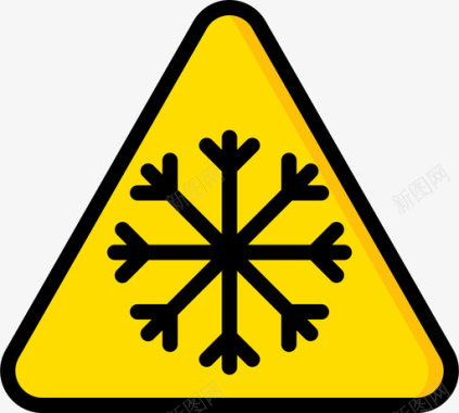 雪警告标志2线颜色图标图标
