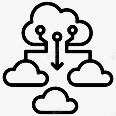 云计算云数据传输云网络图标图标