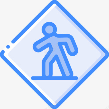 人行横道美国路标蓝色图标图标