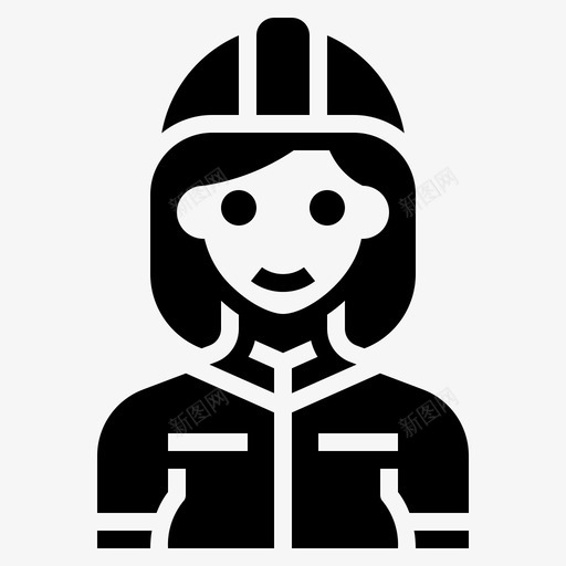 消防员职业妇女加油图标svg_新图网 https://ixintu.com 加油 妇女 消防员 职业