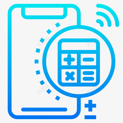 计算器智能手机28梯度图标svg_新图网 https://ixintu.com 手机 智能 梯度 计算器