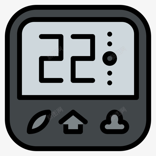 恒温器家用电器21线性颜色图标svg_新图网 https://ixintu.com 家用电器 恒温器 线性 颜色