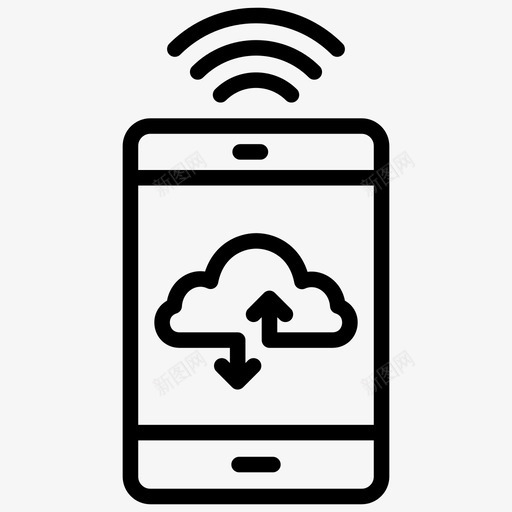 云存储云应用云计算图标svg_新图网 https://ixintu.com 云计算 图标 存储 应用 手机 技术 数据 智能 线图 集合