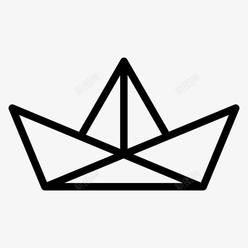 纸船浮子折纸图标svg_新图网 https://ixintu.com 折纸 浮子 符号 纸船