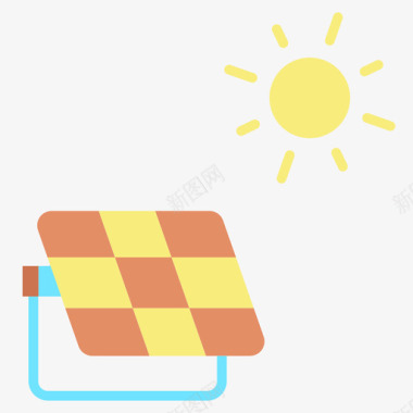 太阳能能量54平坦图标图标