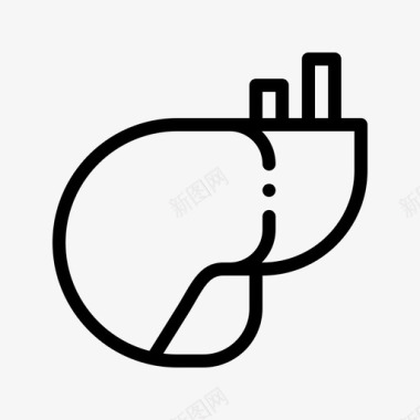 肝脏生物学16线性图标图标