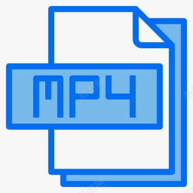 Mp4文件文件格式5蓝色图标图标