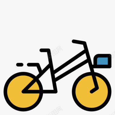 自行车旅行255线性颜色图标图标